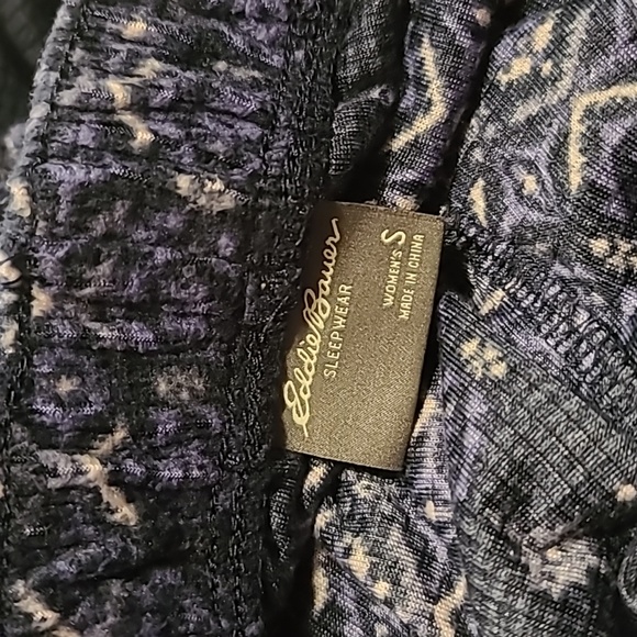 Eddie Bauer Navy Fair Isle Fleece Pajama Pants - Picture 4 of 4